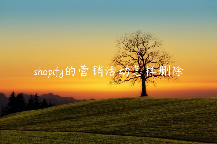 shopify的營銷活動(dòng)怎樣刪除